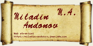Miladin Andonov vizit kartica